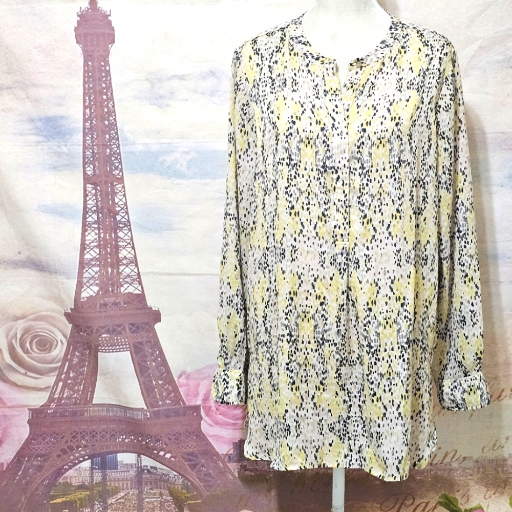 Liz Claiborne Yellow and Black Blouse